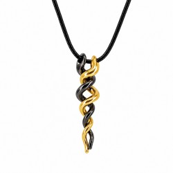 Collier avec Pendentifs Métalliques Rotatifs Noirs et Dorés
