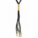 Necklace with Multiple Black Cords & Metal Tube