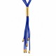Necklace with Multiple Blue Cords & Metal Tube