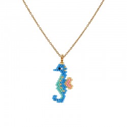 Collier en Acier Inoxydable 304 avec Hippocampe Miyuki 40+5 cm