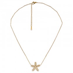 Collier en Acier Inoxydable 304 avec Étoile de Mer Miyuki 40+5 cm