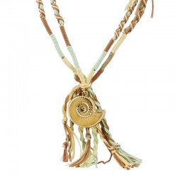 Boho Necklace with UV Acrylic Shell & Braided Cords