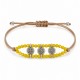 Bracelet with Silver Mandala & Glass Yellow Beads