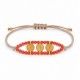 Bracelet with Gold Ethnic Connector & Glass Orange Beads