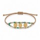 Pulsera con Conector de Metal Zamak y Bolas de Cristal