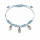 Bracelet with Silver Flowers & Glass Light Blue Beads