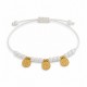 Pulsera con Colgante de Metal Zamak y Bolas de Cristal