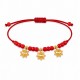 Bracelet with Gold Sun & Glass Red Beads