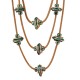 Collier à Plusieurs Rangs avec Cordon Torsadé et Disque en Céramique Vert