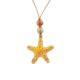 Necklace with Yellow Ceramic Starfish on Suede Cord