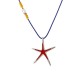 Necklace with Red Enamel Metal Starfish & DNA Braid