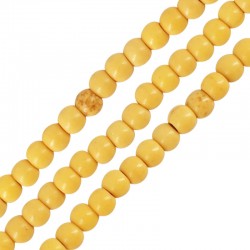 Perle Ronde en Howlite Jaune 3 mm Ø~0.5 mm (~130 Pièces)