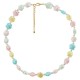 Pastel Shell & Pearl Summer Necklace with Gold Clasp