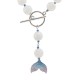 Necklace with White Beads, Mermaid Tail & T-Bar Clasp