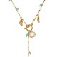 Collar con Cadena y Concha Metálica con Cierre en T
