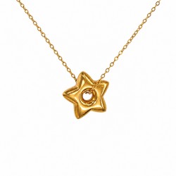 Collar Minimalista de Oro con Estrella en 3D
