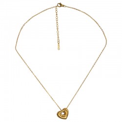 Collier Minimaliste en Or avec Cœur en 3D