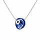 Collar con Disco de Cerámica Azul y Rondella Metálica