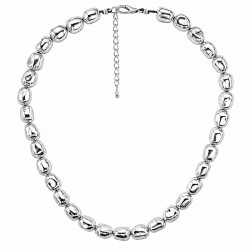 Urban Necklace with Asymmetrical Silver Acrylic Beads