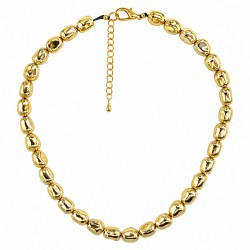 Collar urbano con cuentas acrílicas doradas asimétricas
