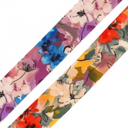 Ruban en Polyester avec Motifs Floraux 4 cm (5 m)