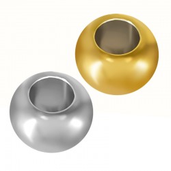 Perles Rondes 5mm/4mm (Ø2mm) en Acier Inoxydable 303