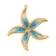 Pendentif Fleur en Acier Inoxydable 304 émaillé 33 x 44.5 mm/2.7 mm