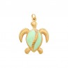 18K Gold/ Green Pearl