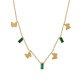 Stainless Steel 304 Necklace with Butterfly Green Strass 40cm