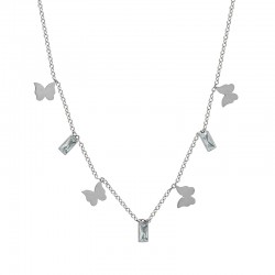 Stainless Steel 304 Necklace with Butterfly & Strass 40cm