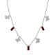 Stainless Steel 304 Necklace with Butterfly & Red Strass 40cm