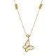 Collier en Acier Inoxydable 304 avec Papillon Blanc 40 cm