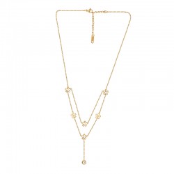 Stainless Steel 304 Necklace Chain with Flowers  40cm
