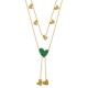 Collana in Acciaio Inossidabile 304 con Cuore Verde 40 cm