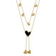 Stainless Steel 304 Necklace with Black Heart 40cm