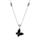 Collana in Acciaio Inossidabile 304 con Farfalla Nera 40 cm