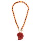 Collier avec Perles Orange. Coquillage Rouge et Fermoir en T