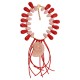 Collana di tendenza con gocce rosse e ciondolo a conchiglia