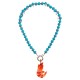 Summer Necklace with Turquoise Beads & Red Shrimp