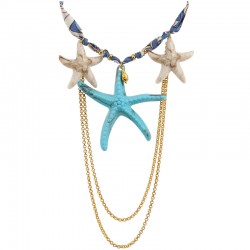 Collana di Tendenze con Sciarpa, Stella Marina e Catene Dorate