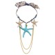 Collier Fantaisie avec Foulard. Étoile de Mer et Chaînes Dorées