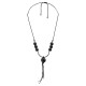 Necklace with Black Wooden Beads & Metal Silver Bar