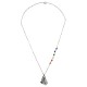 Necklace with Metal Madonna with Blue Enamel & Glass Beads