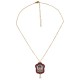 Necklace with Red Wooden Frida Kahlo Frame & Pearl
