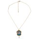 Collier avec Cadre Frida Kahlo en Bois Doré et Perle