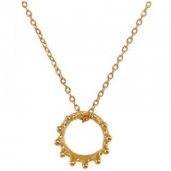 Necklace with Gold Crown Pendant & Chain
