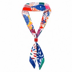 Modern Colorful Scarf Necklace with Ceramic Tube