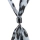 Modern Grey Scarf Necklace with Ceramic Tube