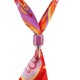 Modern Orange Scarf Necklace with Ceramic Tube