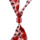Modern Heart-Print Scarf Necklace with Ceramic Tube